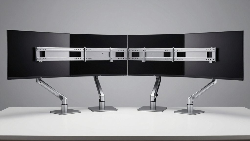 quad monitor mount considerations size weight adjustability installation