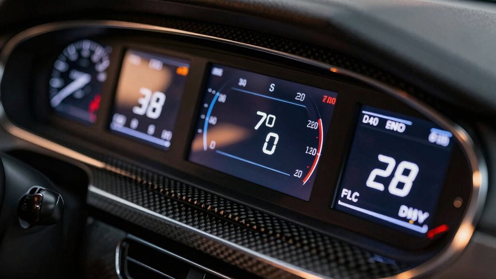 seven digital odometers tracking miles