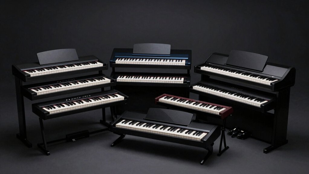 seven keyboards teaching music mastery