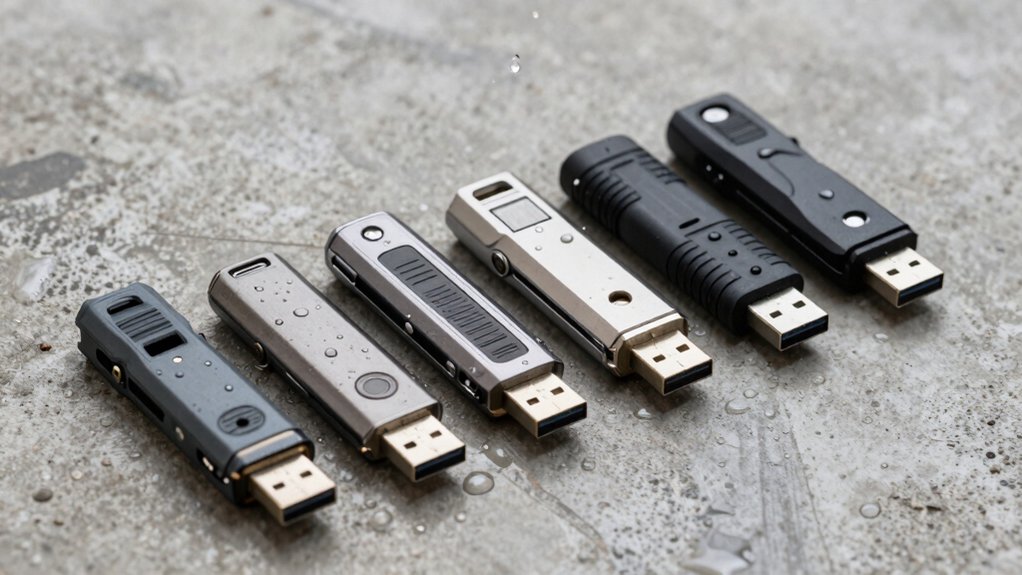 seven rugged waterproof usb flash drives