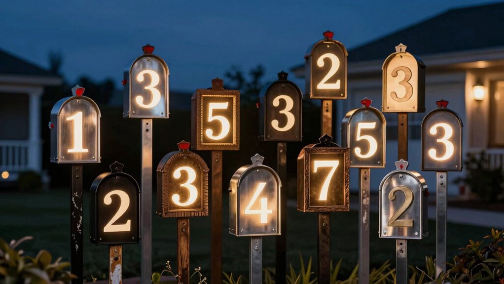 solar address numbers that illuminate mailboxes