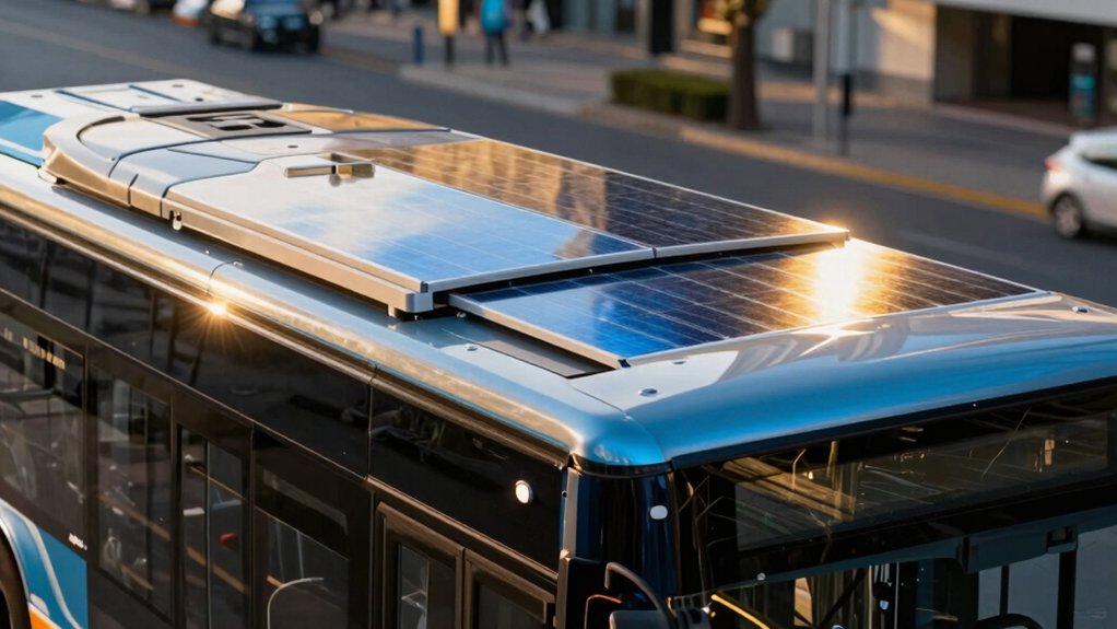 solar panels powering buses