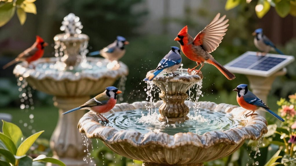 solar powered bird bath fountains