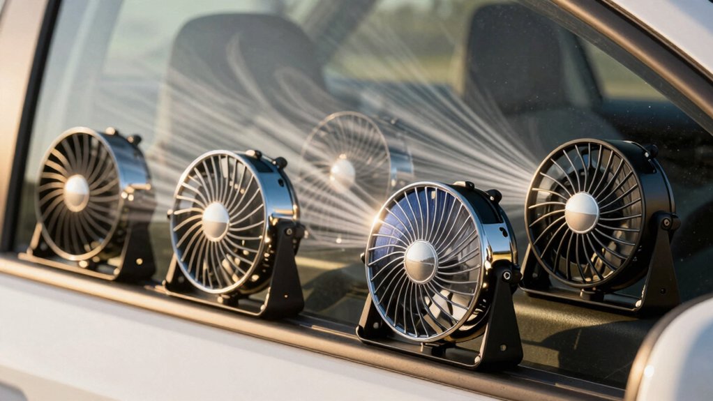 solar powered car vent fans cool efficiently