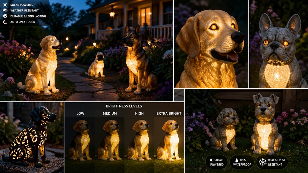 solar powered garden statue considerations efficiency durability size warranty