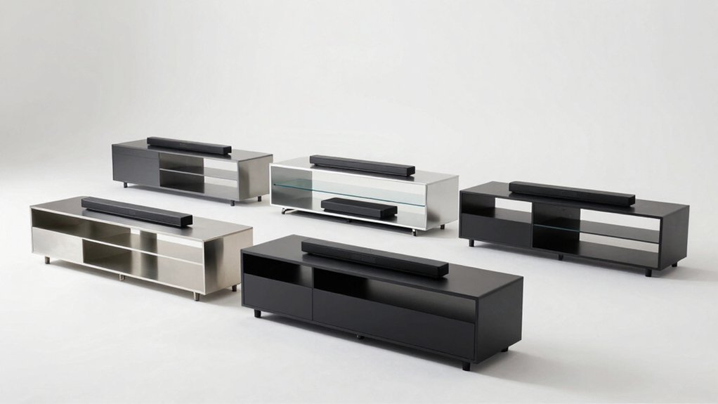 space saving tv legs with soundbar