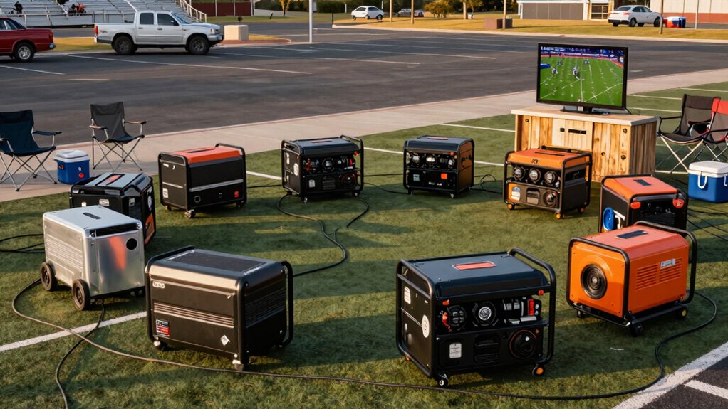 tailgating generators powering tvs