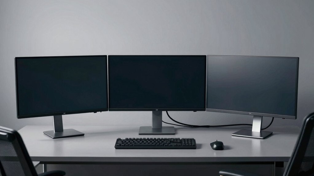 three monitor productivity monitors setup