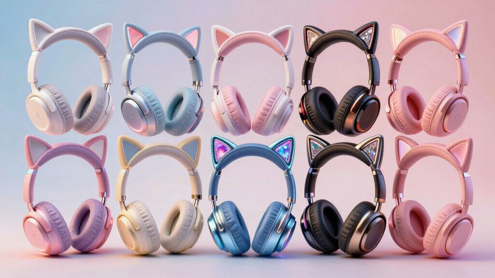 wireless cat ear headphones for girls