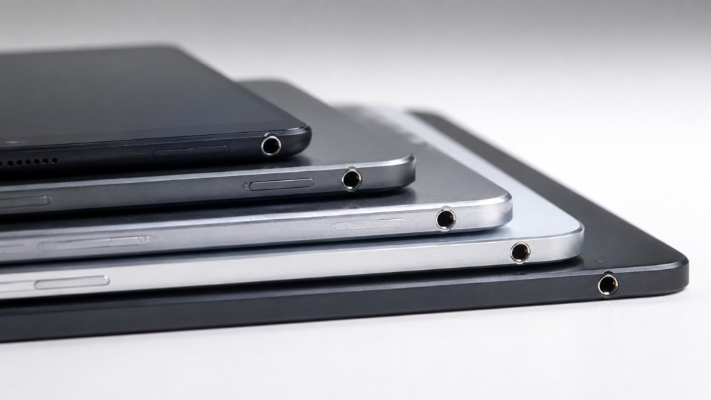 five tablets with headphone jacks