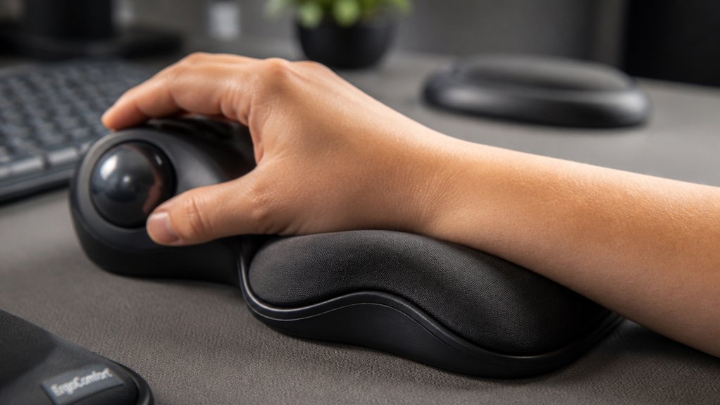 trackball compatibility and ergonomic wrist support