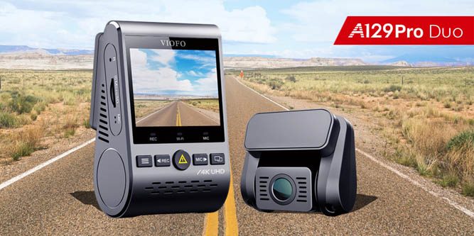 Used/Open Box GPS Mount Viofo A129 DUO 1080p Dash Camera with Dual Band WiFi 